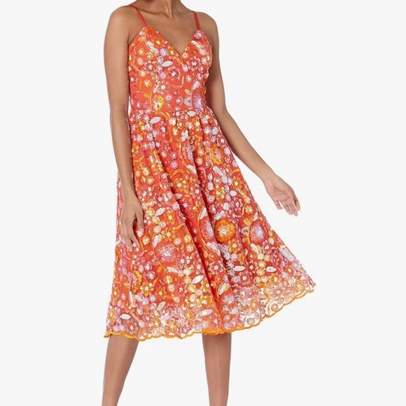Dress the Population | Dresses | Dress The Population Womens Maren Fit And  Flare Midi Dress Size Xs | Poshmark